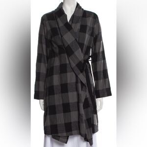 Pas de calais Plaid Wrap Coat Size Medium Effortless Sophistication